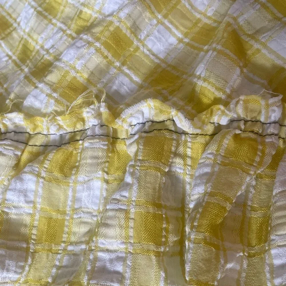 Free People Beach Club Maxi Dress yellow gingham tiered size M